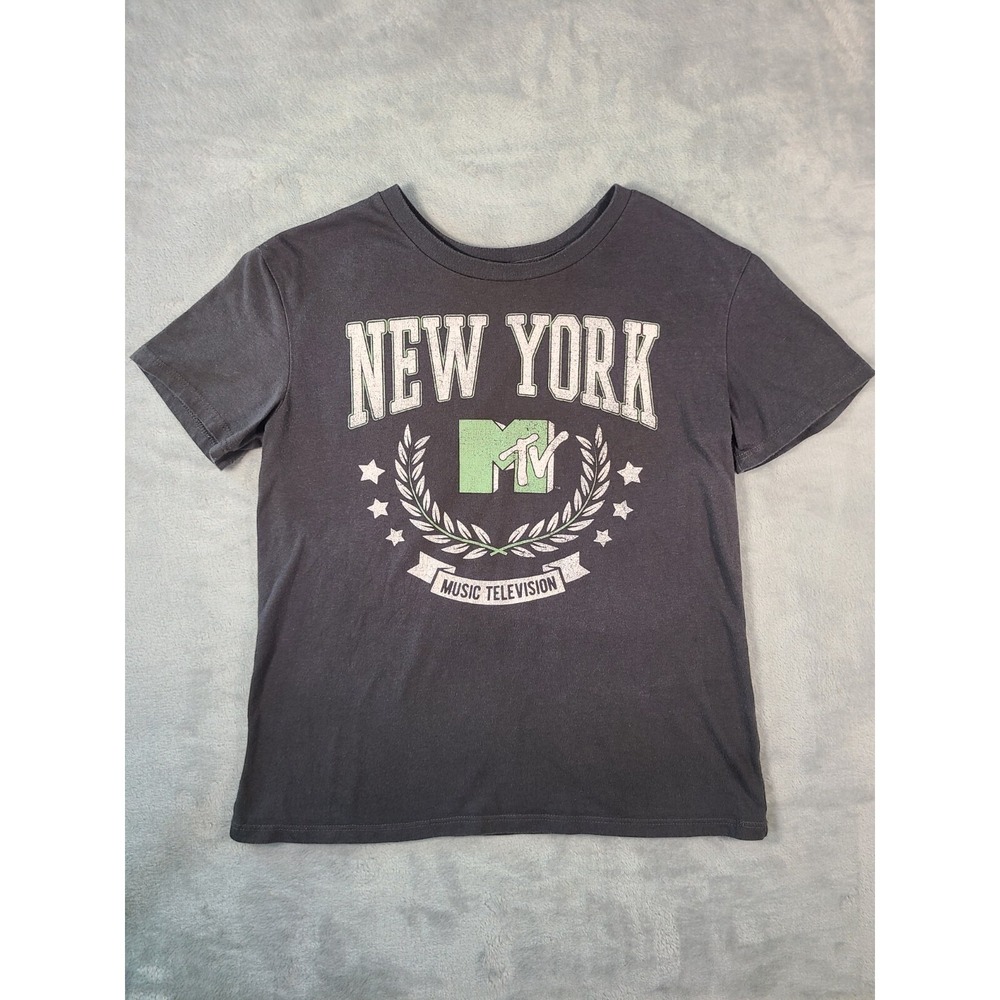 MTV New York T-shirt Womens Small Grey Short Sleeve Graphic Logo